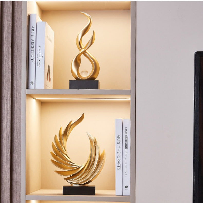 Golden Wing Resin Sculpture