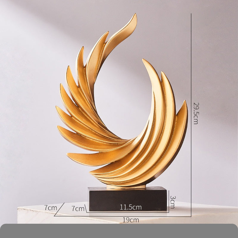 Golden Wing Resin Sculpture