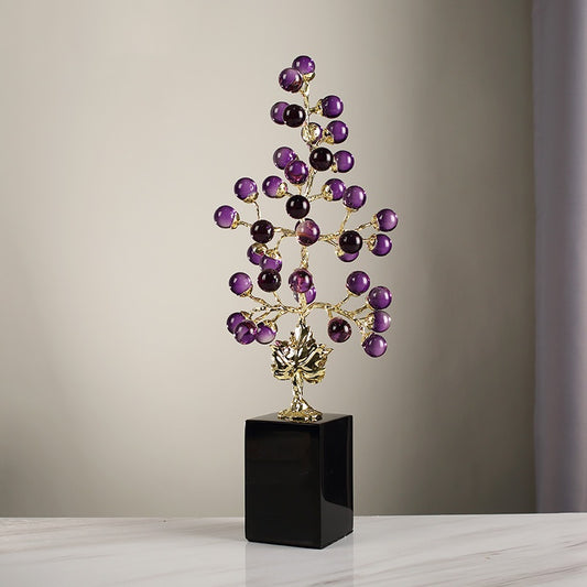 Amethyst Grape Cluster Sculpture