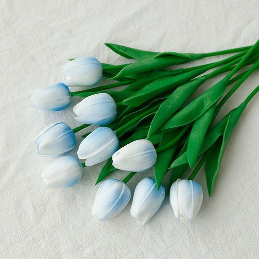Elegant Faux Mini Tulip Bouquet - PU Real-Feel Flowers 8pcs