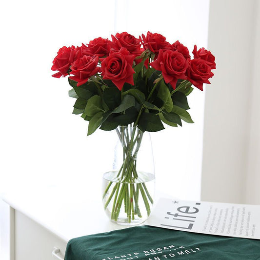 Premium Real-Feel Faux Rose Bouquet 5pcs