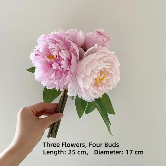 Premium Faux Peony Bouquet – Realistic Floral Arrangement