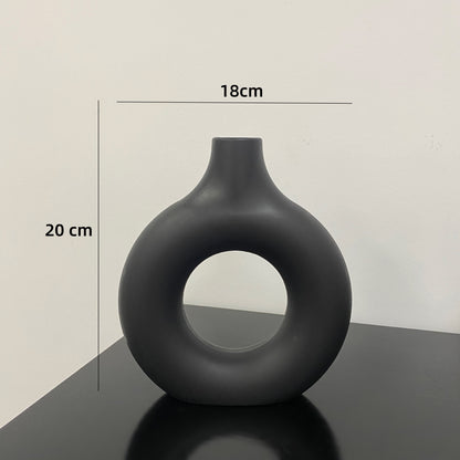 Nordic Elegance Donut Vase Decor