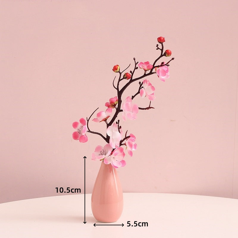 Elegant Ceramic Vase with Faux Floral Set