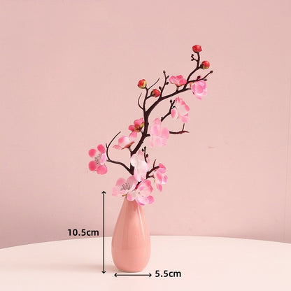 Elegant Ceramic Vase with Faux Floral Set