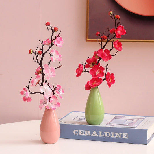 Elegant Ceramic Vase with Faux Floral Set