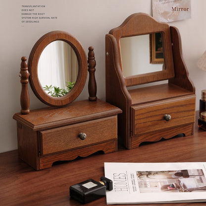 French Elegance Wooden Vanity Mirror  Description: