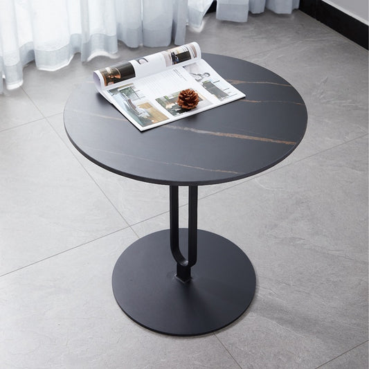 Luxury Round Stone Side Table with Elegant Frame