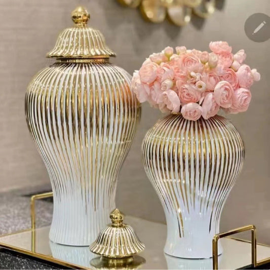 Luxury Ceramic Plated General Jar Vase