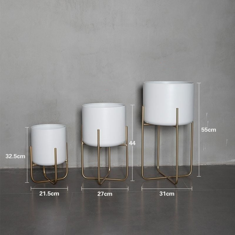 Nordic Gold Floor Plant Stand Set