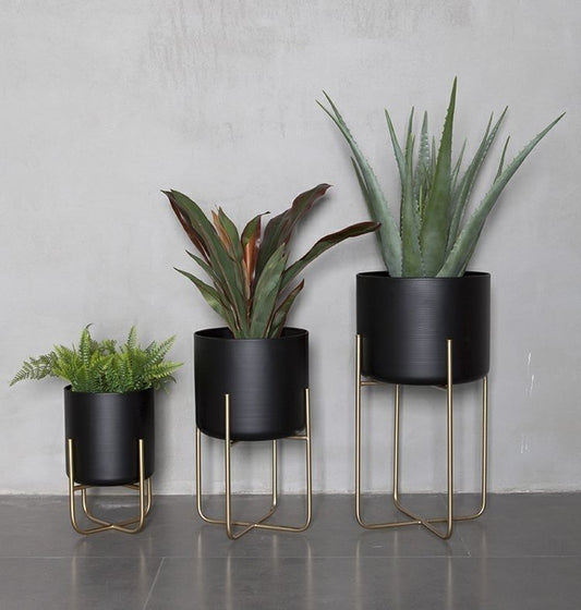 Nordic Gold Floor Plant Stand Set