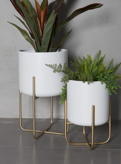 Nordic Gold Floor Plant Stand Set