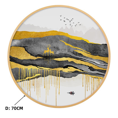 Zen Serenity Solid Wood Round Wall Art