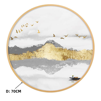 Zen Serenity Solid Wood Round Wall Art