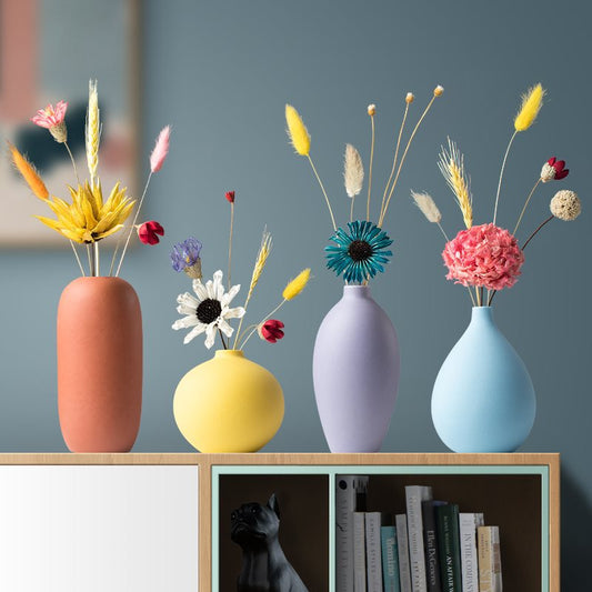 Modern Luxury Vase Set with Dried Flowers