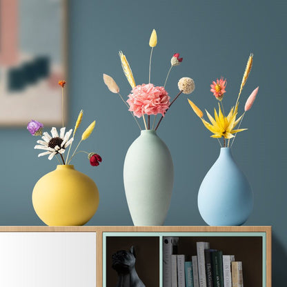 Modern Luxury Vase Set with Dried Flowers
