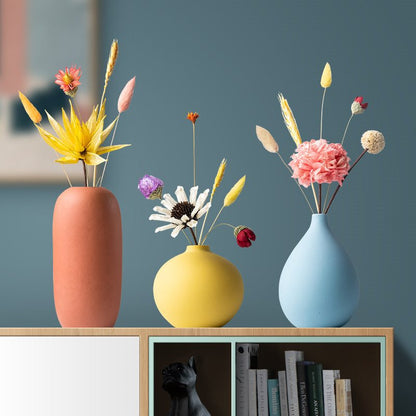 Modern Luxury Vase Set with Dried Flowers