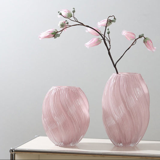 Twisted Pink Glass Vase