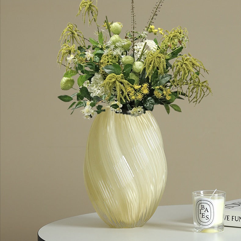 Twisted Pink Glass Vase