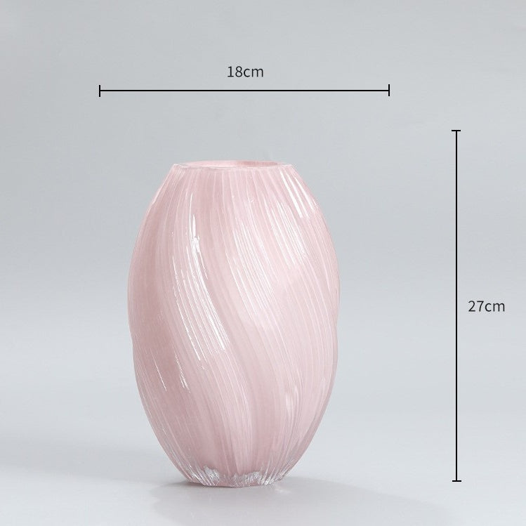 Twisted Pink Glass Vase
