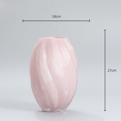 Twisted Pink Glass Vase